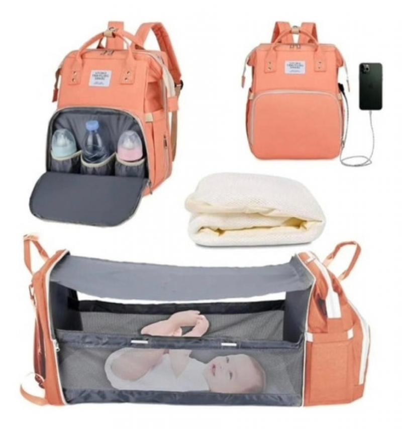 Mochila Maternal Cuna Cambiador Bolsillo Termico Impermeable