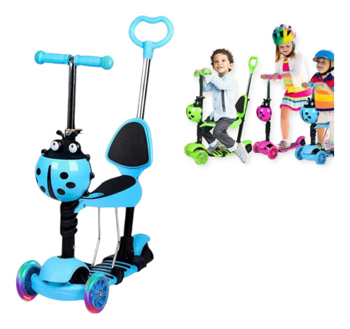 Monopatin Andador 3 Ruedas Luz Y Asiento 5 En 1