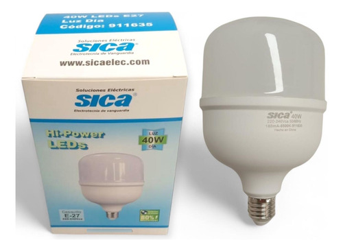 Lampara Led Sica Foco Alta Potencia E27 A Rosca 40 W