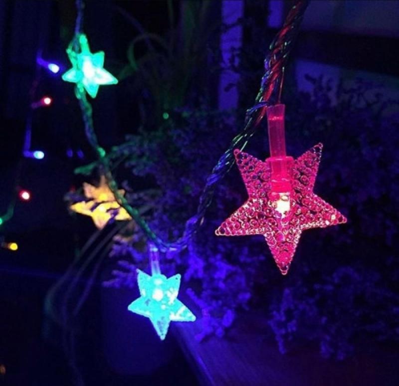 Guirnalda Solar 5mts 20 Luces Estrellas Multicolor