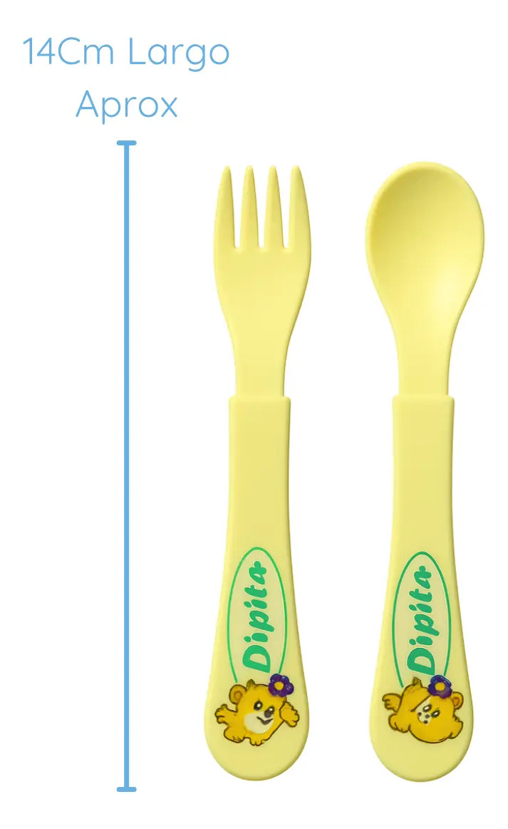 Cuchara y Tenedor Plástico Decorado Dispita 10602