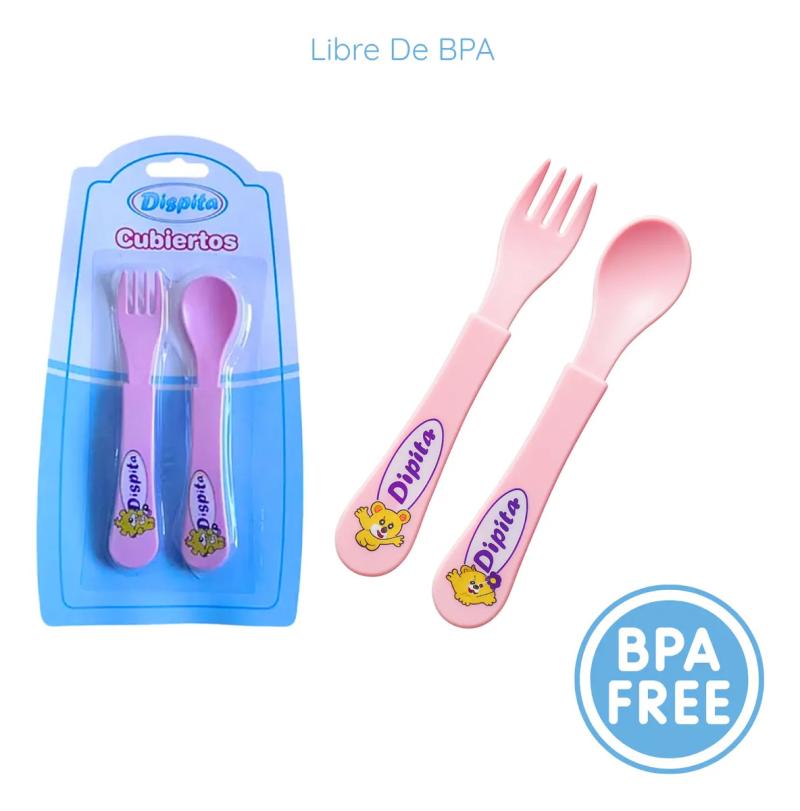 Cuchara y Tenedor Plástico Decorado Dispita 10602
