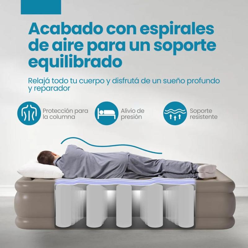 Colchon Inflable Cama Individual Con Bomba De Aire Electrica