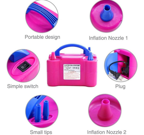 Inflador De Globos Electrico Doble Boquilla De Aire
