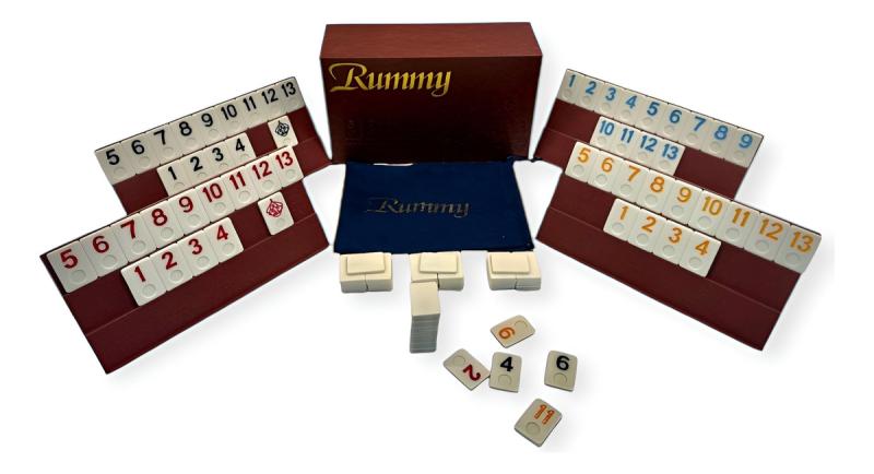 Juego De Mesa Rummy Burako Estuche Eco Cuero Premium