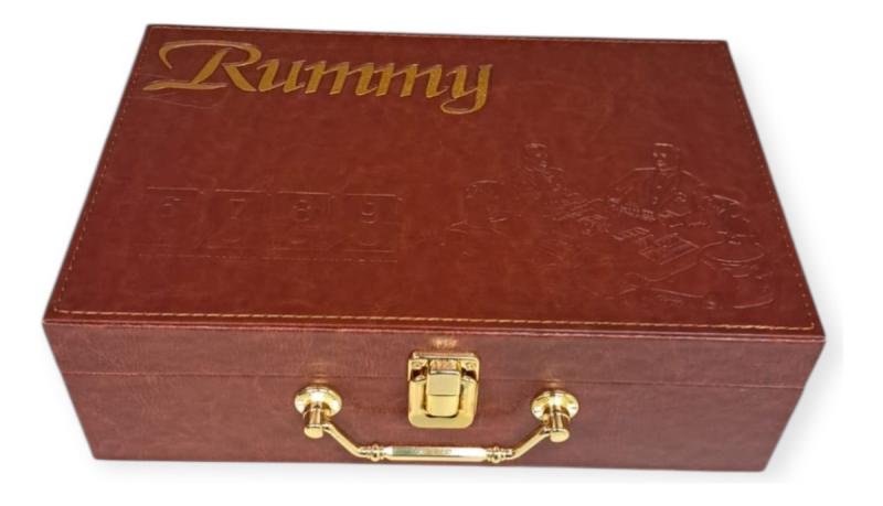 Juego De Mesa Rummy Burako Estuche Eco Cuero Premium