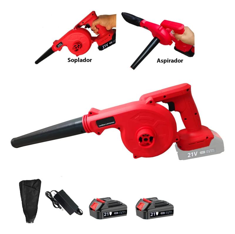 Sopladora 2 En 1 Aspirador Inalámbrica C/ 2 Baterías Pro 21v