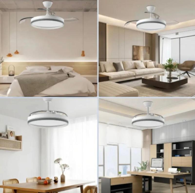 Ventilador Techo Retractil Luz Calida Y Fria Control Wifi