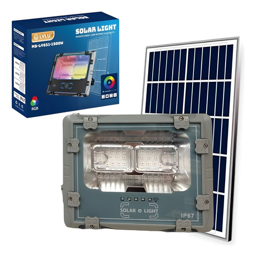 Foco Solar Led 200w Rgb Reflector Exterior Ip67 Calida Fria