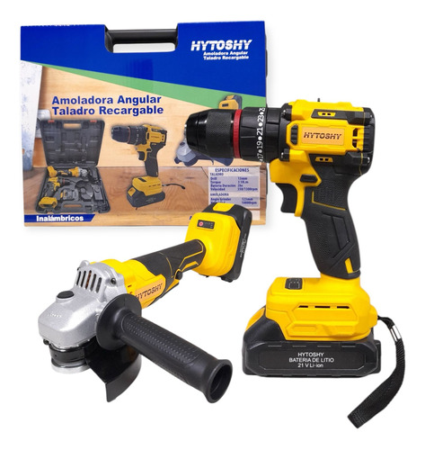 Set De Taladro Y Amoladora Inalambrica Hytoshy