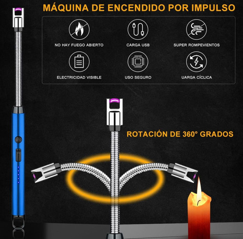 Encendedor Eléctrico Chispero Recargable Usb