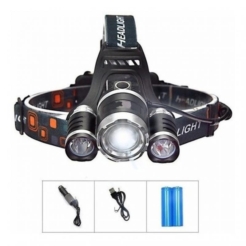 Linterna Minero Led Vincha Recargable 3 Leds 220v / 12v