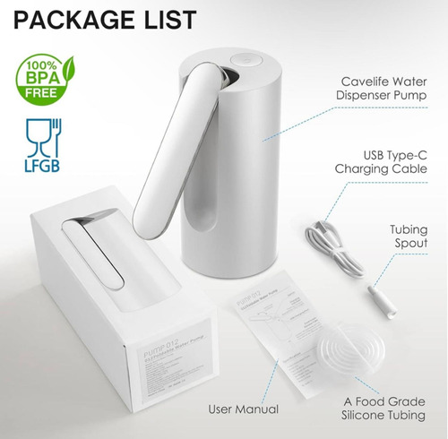 Dispensador Recargable Para Agua Plegable Con Cargador Usb