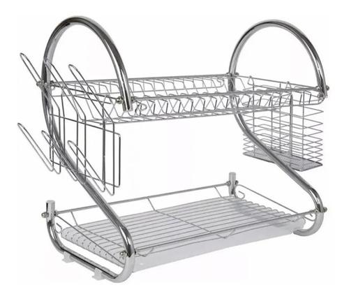 Secaplatos Escurridor De Platos 2 Niveles Cromado De Mesa