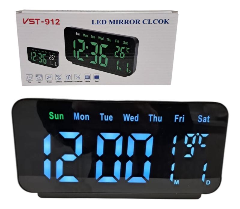 Reloj Digital Escritorio Con Sensor Temperatura Y Humedad
