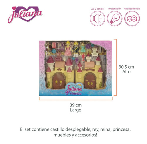 Juliana Castillo De Princesa Con Luz Sonido Y Figuras
