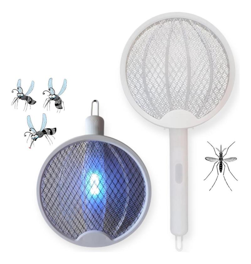 Raqueta Mata Insectos Plegable 2 En 1 Recargable Usb
