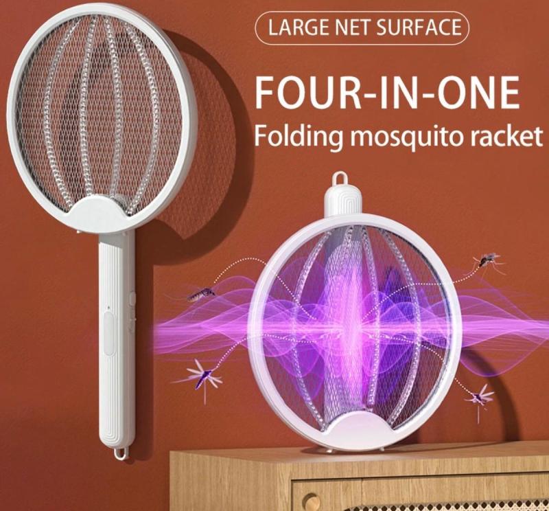 Raqueta Mata Insectos Plegable 2 En 1 Recargable Usb