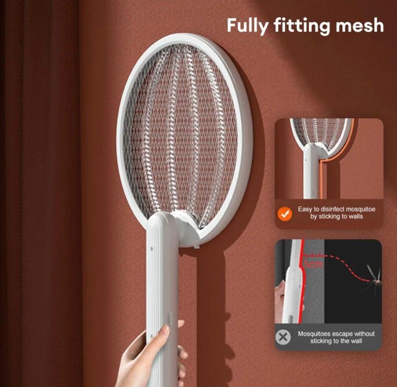 Raqueta Mata Insectos Plegable 2 En 1 Recargable Usb