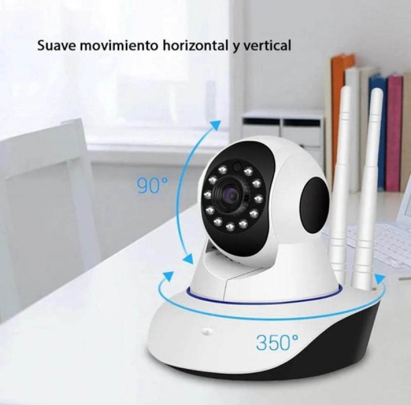 Camara De Seguridad Ip Wifi Hd 720p Movimiento Tres Antenas