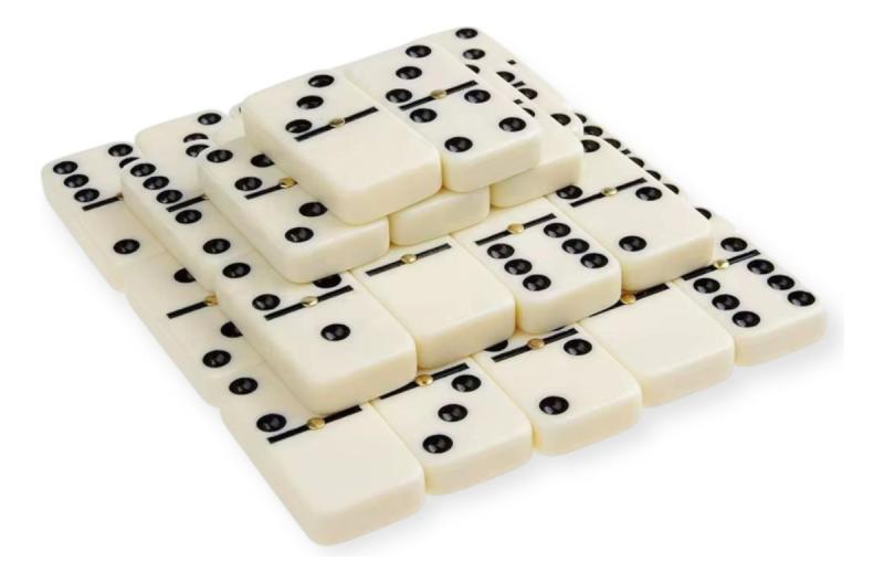 Domino Clásico Caja De Cuero 28 Pcs