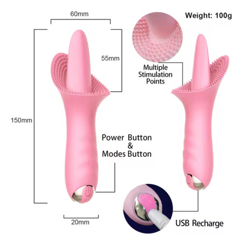 Masajeador Vibrador De Clítoris De Silicona Recargable +18
