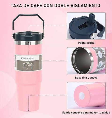 Vaso Térmico De Acero Inoxidable Frío Calor Con Manija