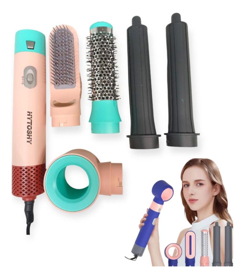 Set Moldeador Secador De Pelo Cepillo 5 En 1