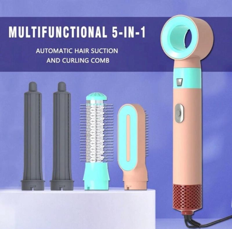 Set Moldeador Secador De Pelo Cepillo 5 En 1
