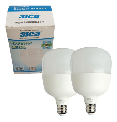 Lampara Led Alta Potencia 20w E27 Luz Fria Sica