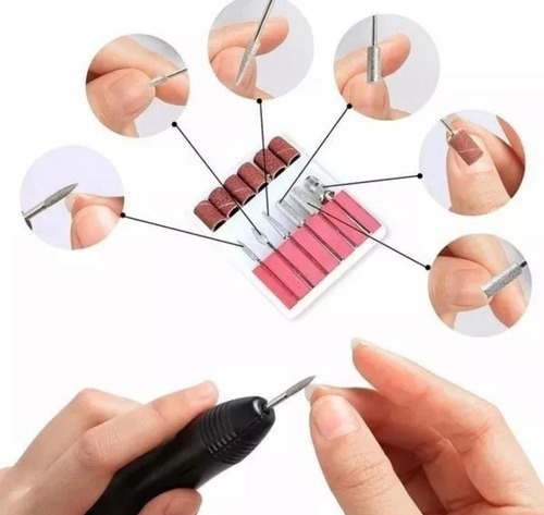 Torno Profesional Manicuria Pedicuria Uñas Y Kit De Fresas