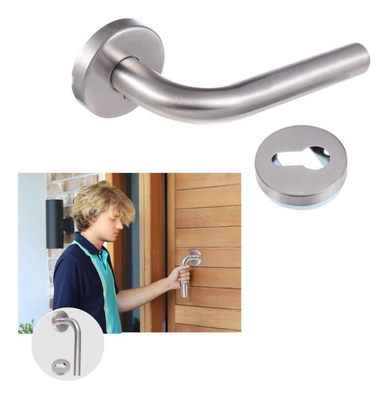 Manija De Acero Picaporte Palanca Curva Para Puertas