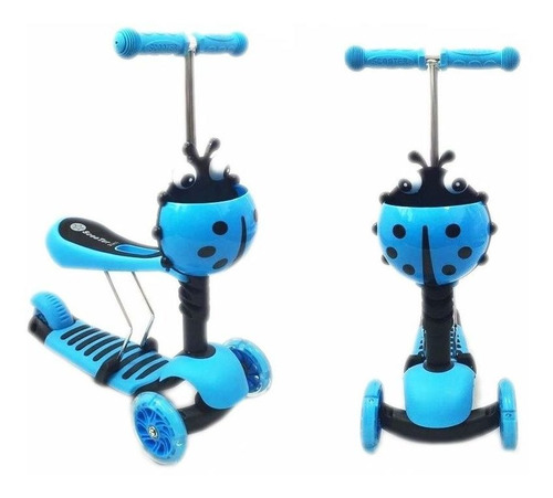 Monopatín Infantil Andador 3 En 1 Con Luz Led Rgb