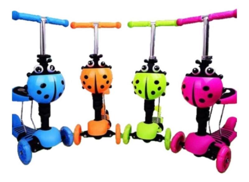 Monopatín Infantil Andador 3 En 1 Con Luz Led Rgb