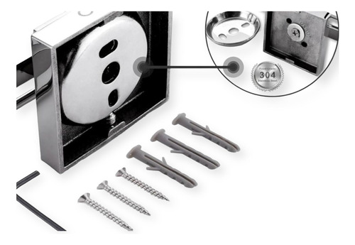 Jabonera Recta Con Kit Instalacion