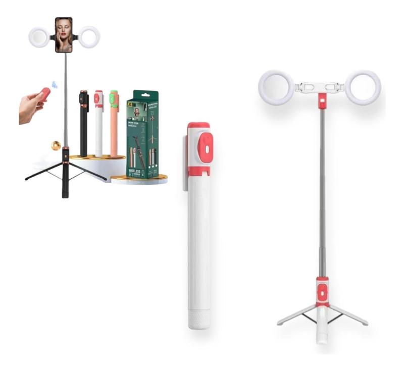 Palo Selfie Con Trípode Y Dos Aros De Luz Led Jc-18h