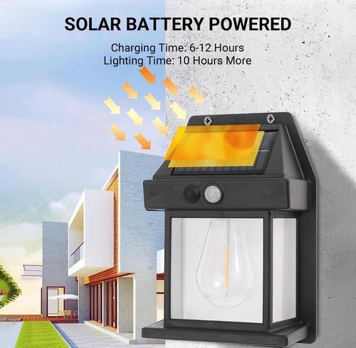 Foco Aplique Led Solar Luz Calida Sensor Exterior