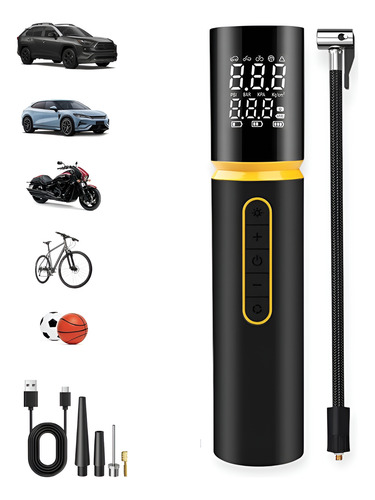 Mini Compresor De Aire Recargable Auto Moto Bici Linterna