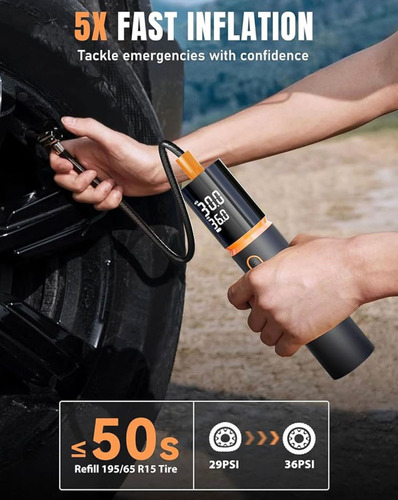 Mini Compresor De Aire Recargable Auto Moto Bici Linterna