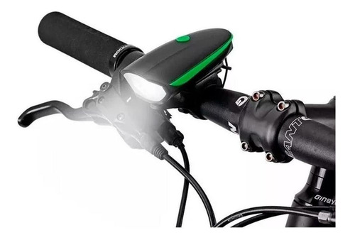 Luz Bici Delantera 3 Modos Con Bocina Recargable Usb