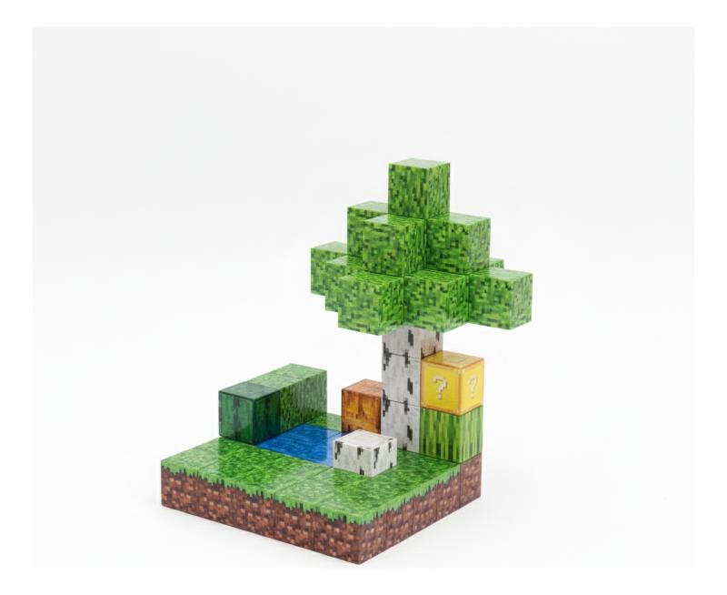 Bloques Magnéticos Minecraft 130 Piezas Muñecos x3