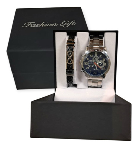 Set Regalo Hombre Reloj Mas Pulsera