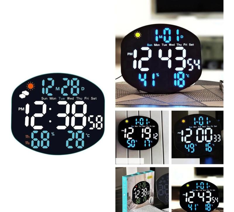 Reloj Digital De Pared Temperatura Humedad