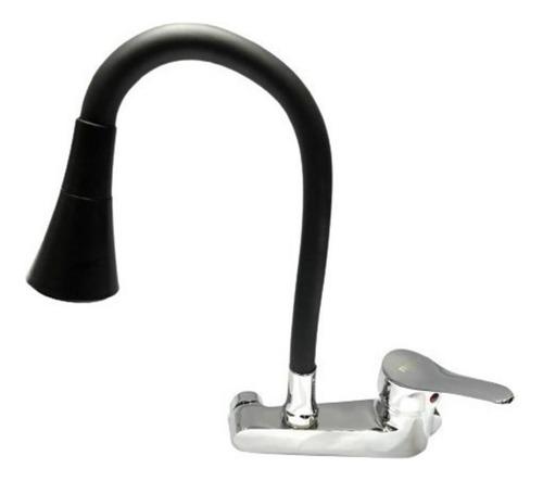 Grifería De Pared Negra Monocomando Flexible