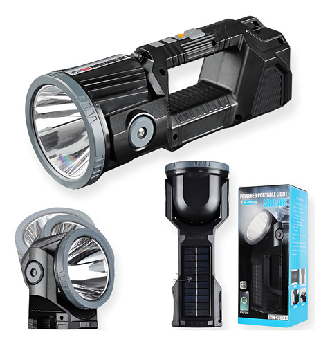 Linterna Solar De Mano Camping Alta Potencia Led 6600mah