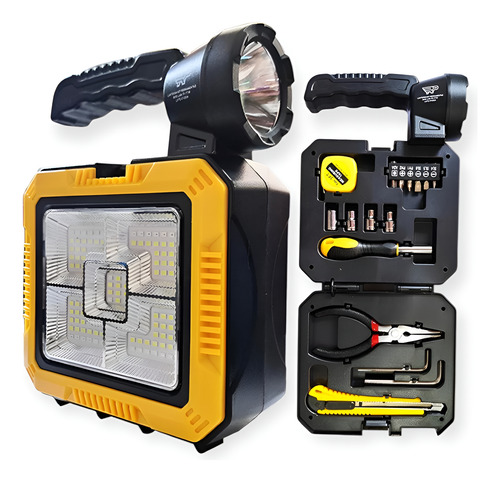 Linterna Solar Con Herramientas Camping Recargable