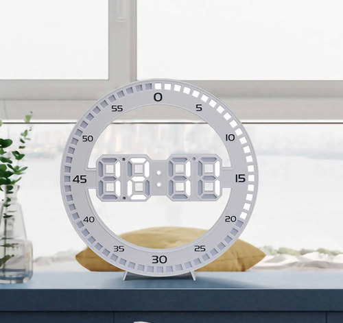 Reloj Digital 3 D Led De Pared O Escritorio Con Alarma
