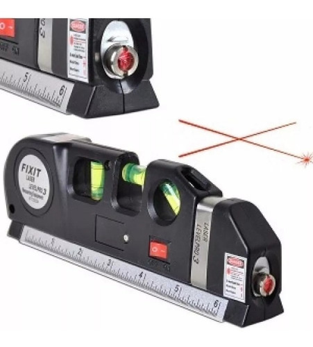 Nivel Laser 3 Burbujas Horiz Vert Cruz Cinta Métrica Regla