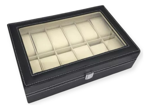 Estuche Caja Organizador De 12 Relojes Eco Cuero Elegante
