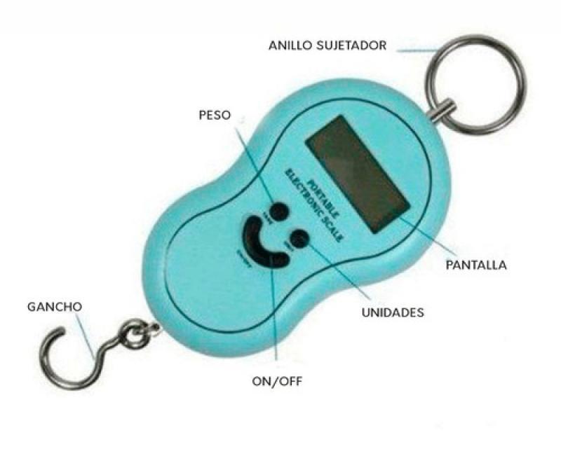 Balanza Digital Portátil De Mano Hasta 50 Kg. Valija Pesca